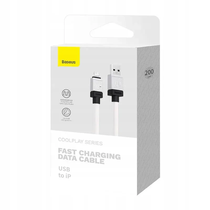 BASEUS cable USB A to Lightning 2,4A Coolplay CAKW000502 2 m white
