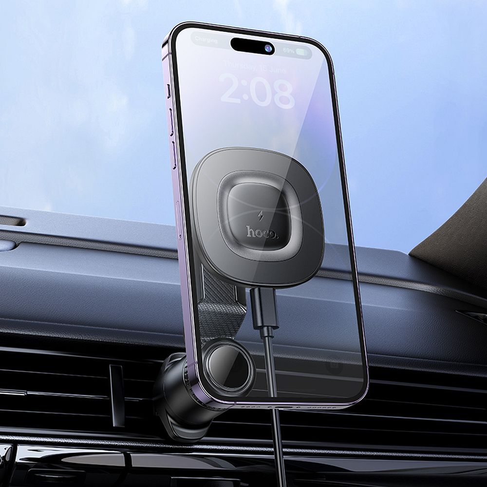 Car phone holder induction Hoco 15W air outlet HW30 black