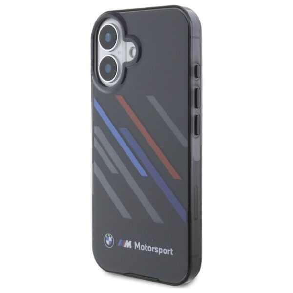 BMW case for IPHONE 16 BMHCP16S23HTRAK (Motorsport IML Random Stripes) black