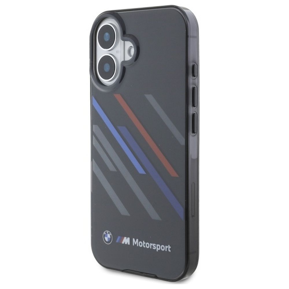 BMW case for IPHONE 16 BMHCP16S23HTRAK (Motorsport IML Random Stripes) black