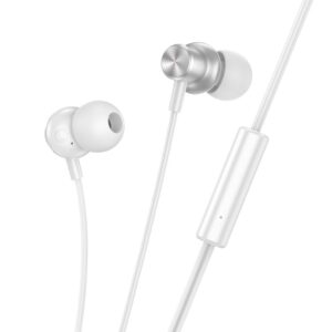 HOCO wire earphones Jack 3,5 mm with microphone M110 silver