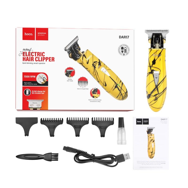 042d30ff5f70e4b1c3bc58d186f60c11 Hair clipper Hoco DAR17 yellow
