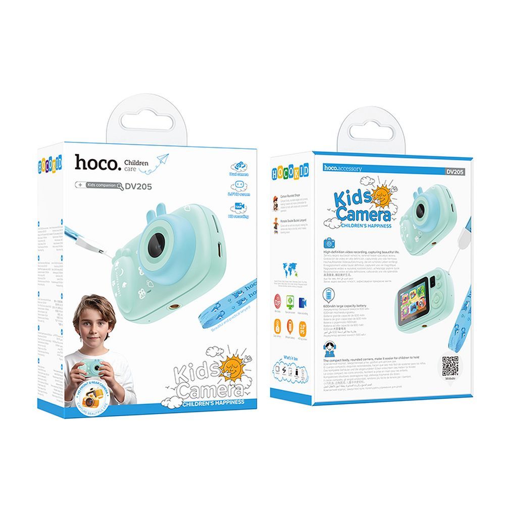 Digital kids camera with selfie function Hoco 1MP 2,0" HD Ready DV205 blue