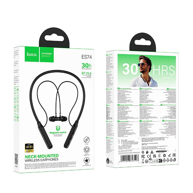 0558f68024e713e34799bb532881c82f HOCO wireless earphones bluetooth ES74 blue