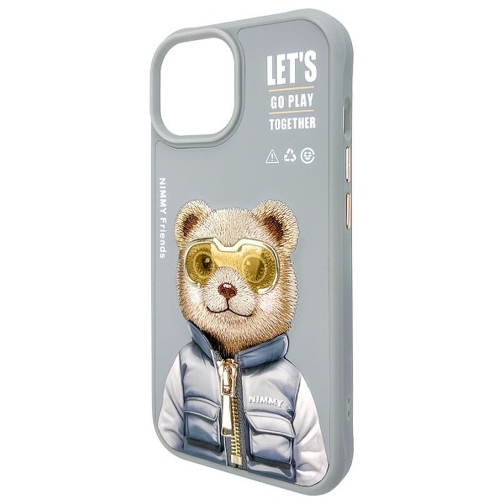 NIMMY case COOL&CUTE 2.0 Bear for IPHONE 15 gray