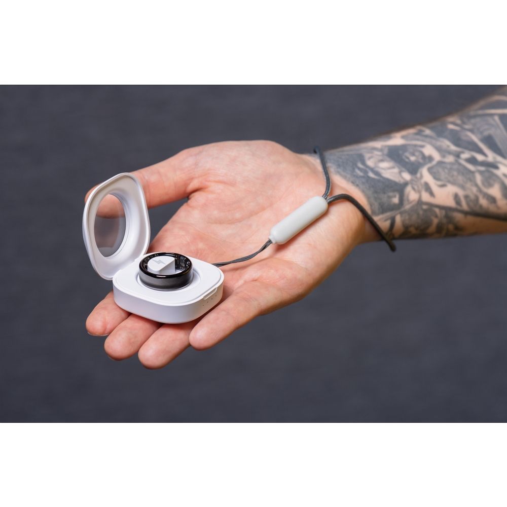 07669656fd1724eec2897f77493f0554 Smart Ring R11M- smart steel ring with charging box Size 7 (17.3mm), black
