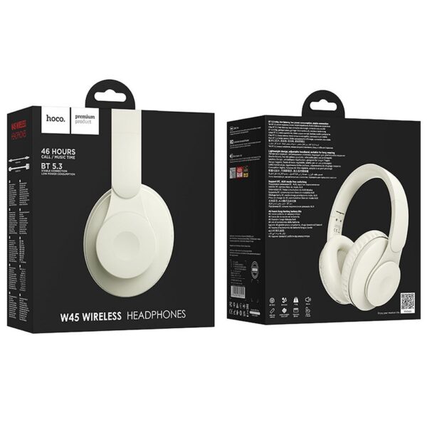092cf5b04182a45bb46f309056565797 HOCO wireless headphones milky whitetooth W45 milky white
