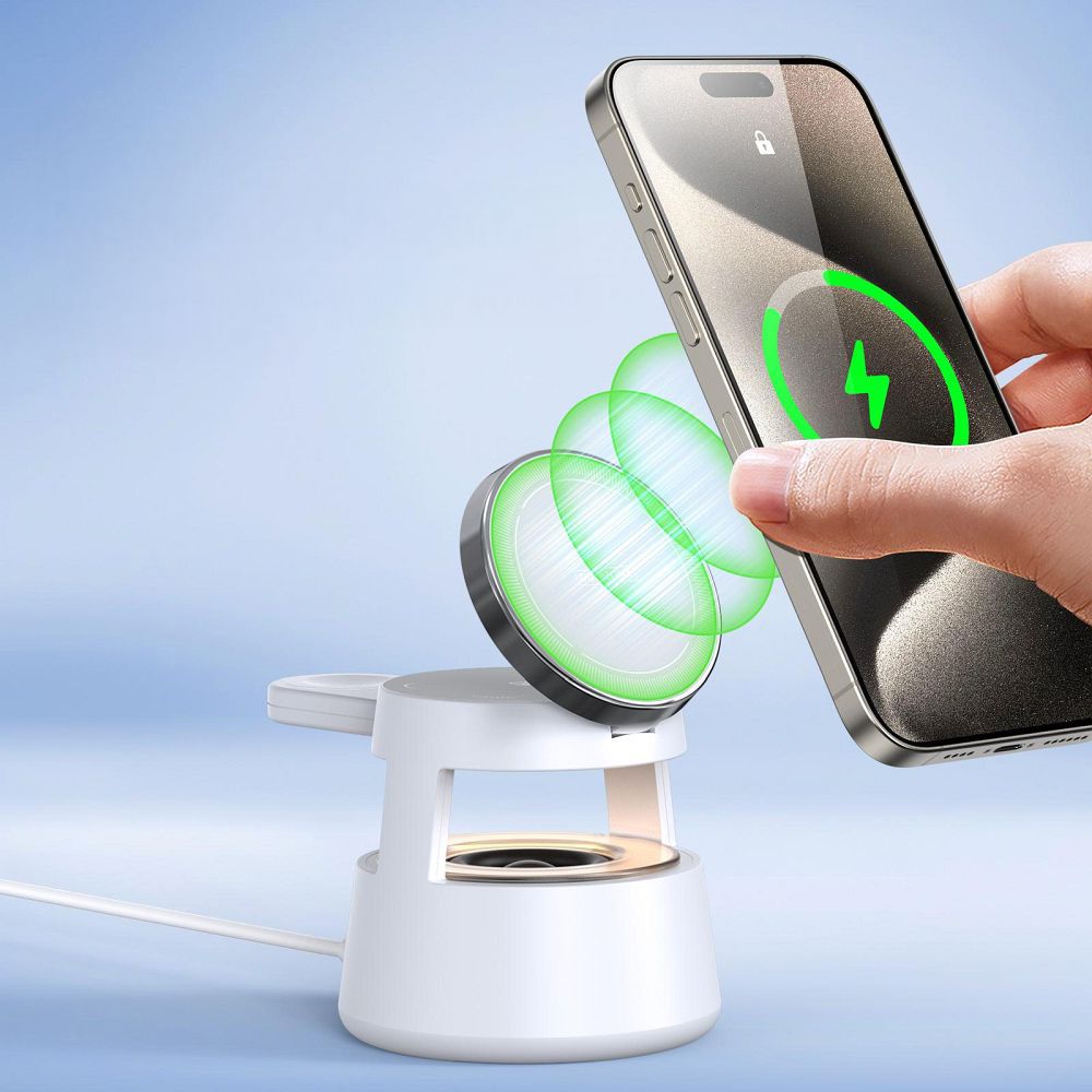 DUZZONA W23 5-in-1 Magnetic Wireless Charging Station with Bluetooth Speaker