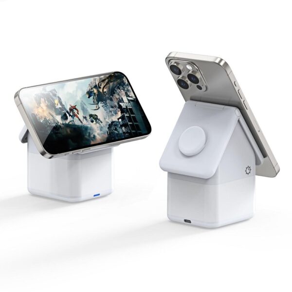 W20 4-in-1 House-shaped Magnetic Wireless Charger Stand 15W White