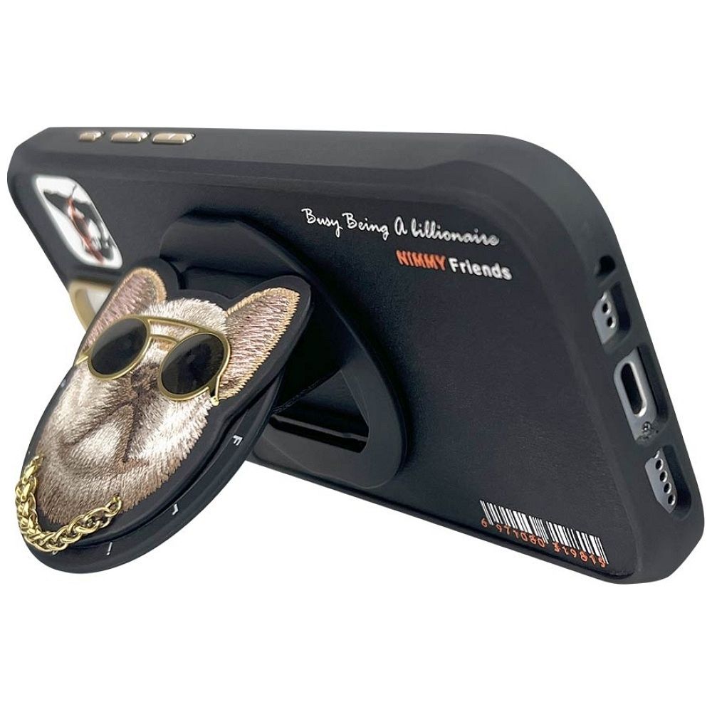 0c32c21d3054324f23fcd3a6df0aba7b NIMMY case GLASSES COOL DOG compatible with MagSafe for IPHONE 16 Pro black
