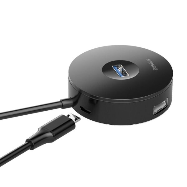 BASEUS HUB round box adapter Type C to USB3.0 / 3x USB2.0 / Micro USB Black CAHUB-G01