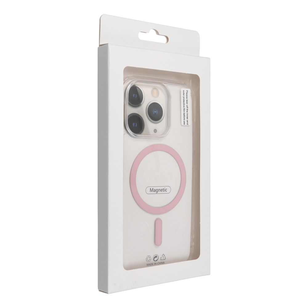 Drop Glue Colorful Ring Mag Cover compatible with MagSafe for IPHONE 11 pink