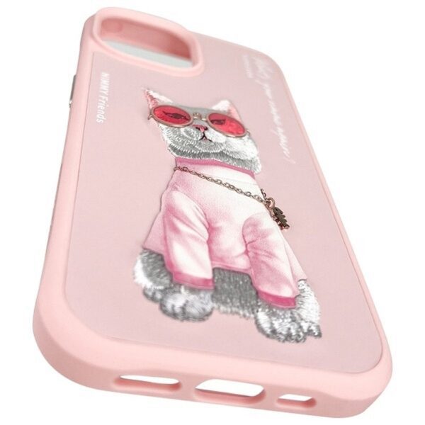 0fdf13e39dbb1c64e994697695a17ef1 NIMMY case GLASSES COOL CAT for IPHONE 15 pink