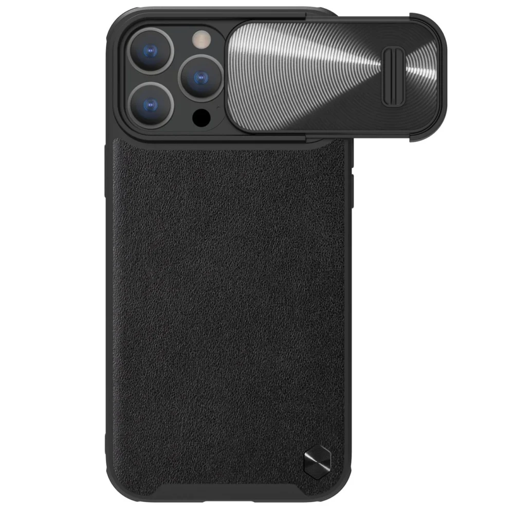 Nillkin CamShield Leather S Case iPhone 14 Pro Max case with camera cover blackeng