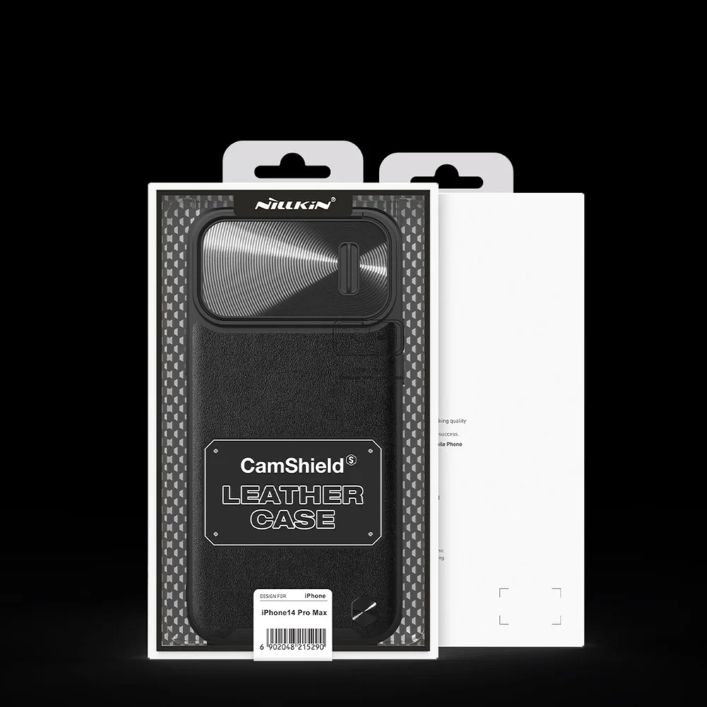 Nillkin CamShield Leather S Case iPhone 14 Pro Max case with camera cover blackeng
