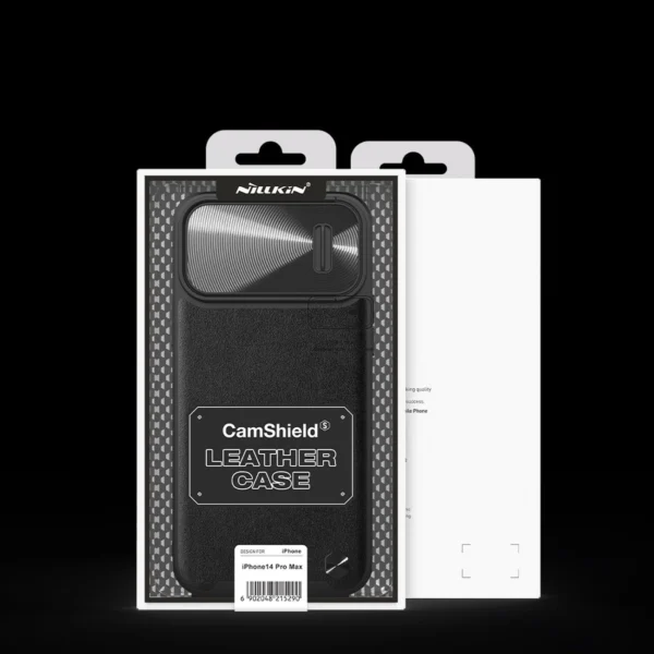 Nillkin CamShield Leather S Case iPhone 14 Pro Max case with camera cover blackeng