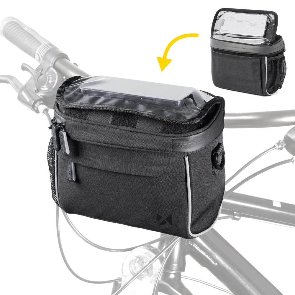 Wozinsky bicycle handlebar bag bike shoulder bag black (WBHBB-01)eng