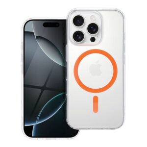 Drop Glue Colorful Ring Mag Cover compatible with MagSafe for IPHONE 16 PRO orange