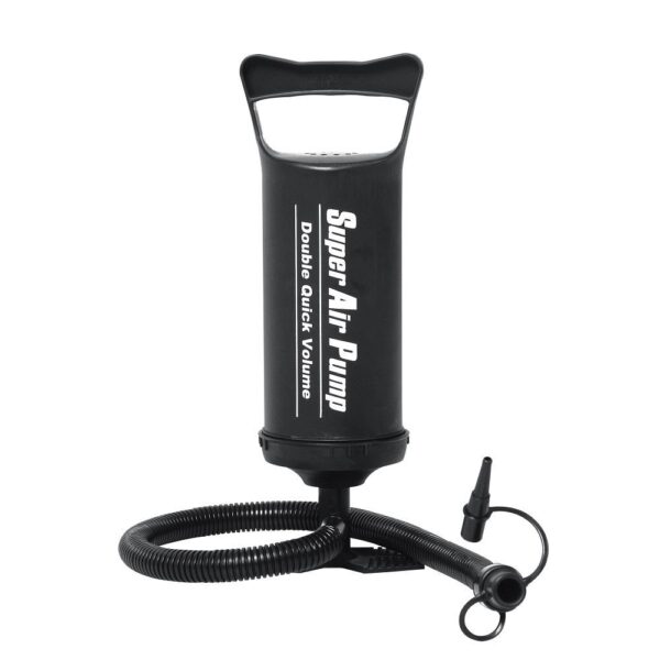 Inflatable double travel mattress with velvet finish + inflating pump 67002 blue