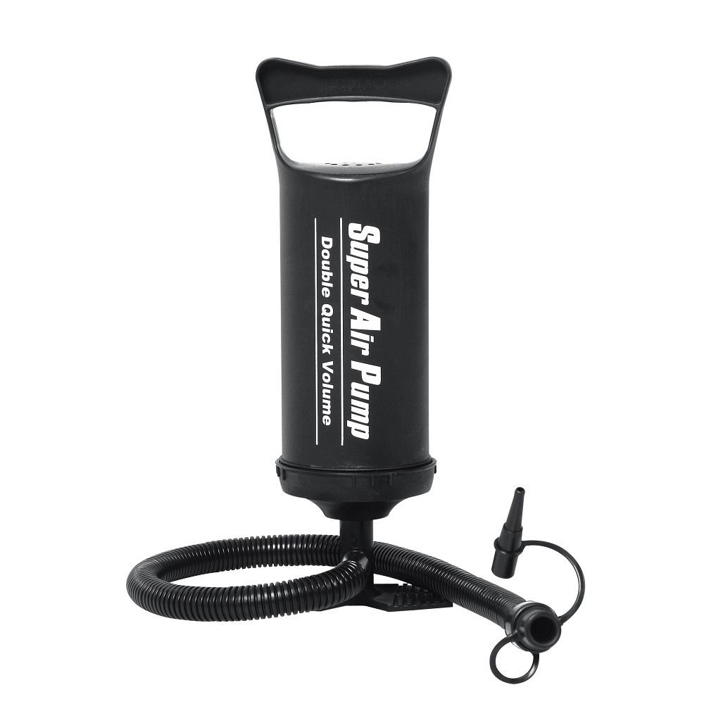 Inflatable double travel mattress with velvet finish + inflating pump 67002 blue