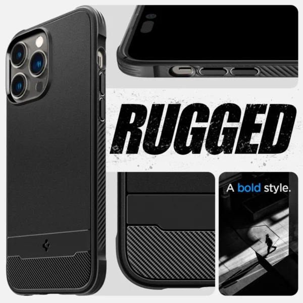 Spigen Rugged Armor Mag Case with MagSafe for iPhone 14 Pro Max - Matte Blackeng