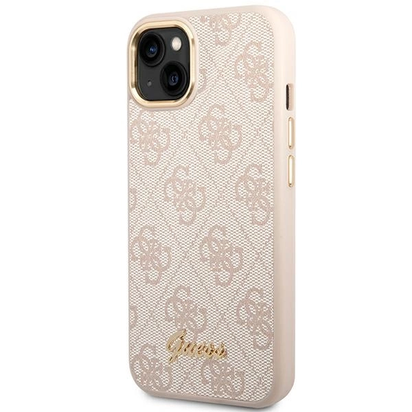 Guess 4G Vintage Gold Logo case for iPhone 14 - pinkeng