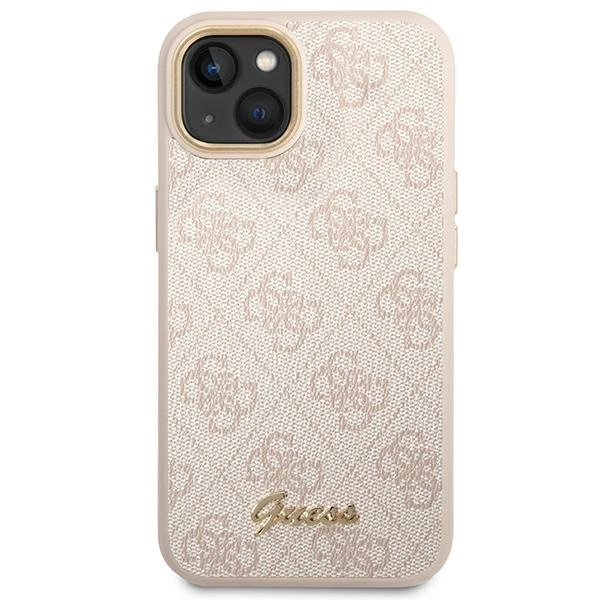 Guess 4G Vintage Gold Logo case for iPhone 14 - pinkeng