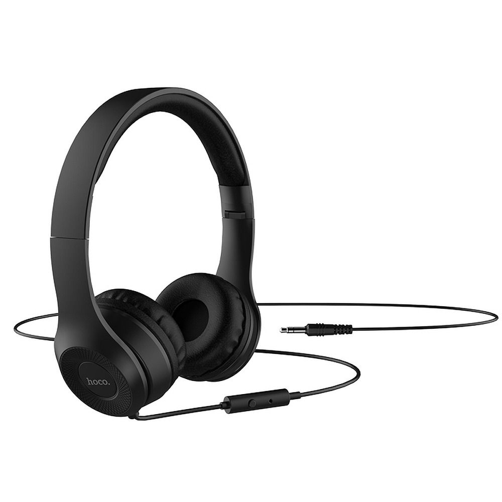 HOCO wire headphones Jack 3,5 mm with microphone W21 black