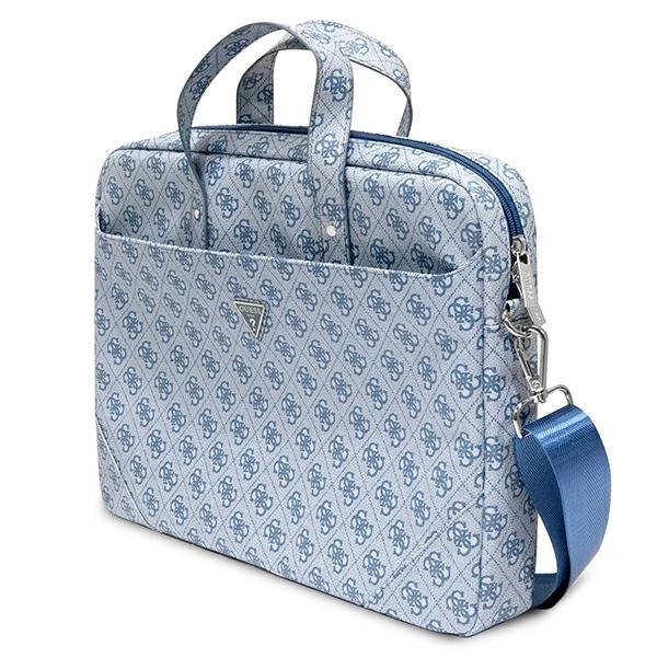 Guess Saffiano 4G Triangle Logo bag for a 16'' laptop - blueeng
