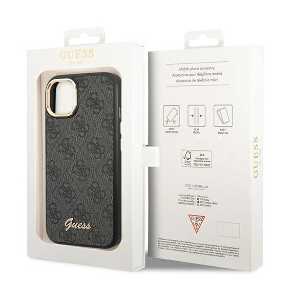 Guess GUHCP14SHG4SHK iPhone 14 6.1 "black / black hard case 4G Vintage Gold Logoeng