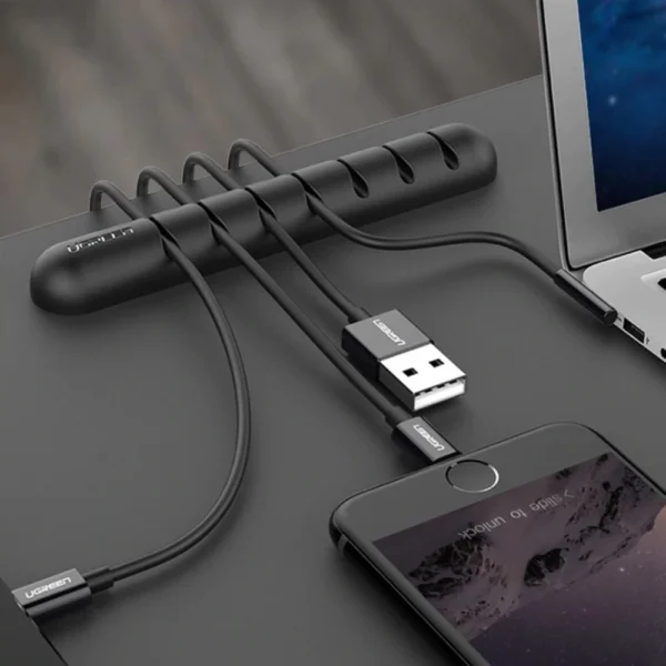 Ugreen LP114 self-adhesive cable organizer for 7 cables - blackeng
