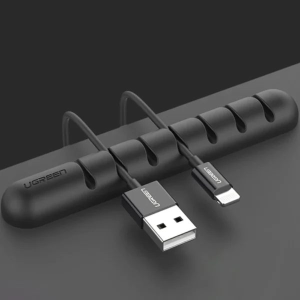 Ugreen LP114 self-adhesive cable organizer for 7 cables - blackeng