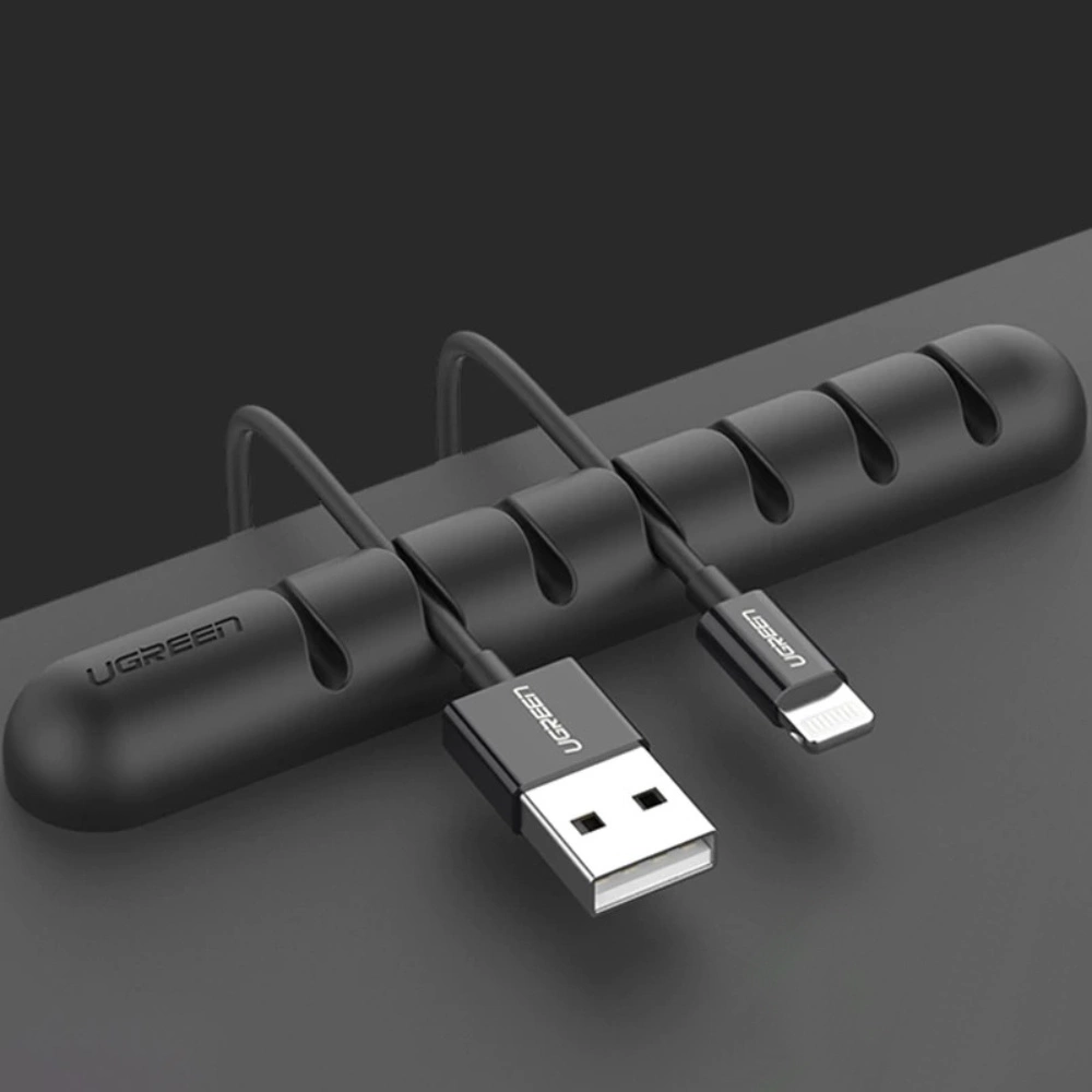 Ugreen LP114 self-adhesive cable organizer for 7 cables - blackeng