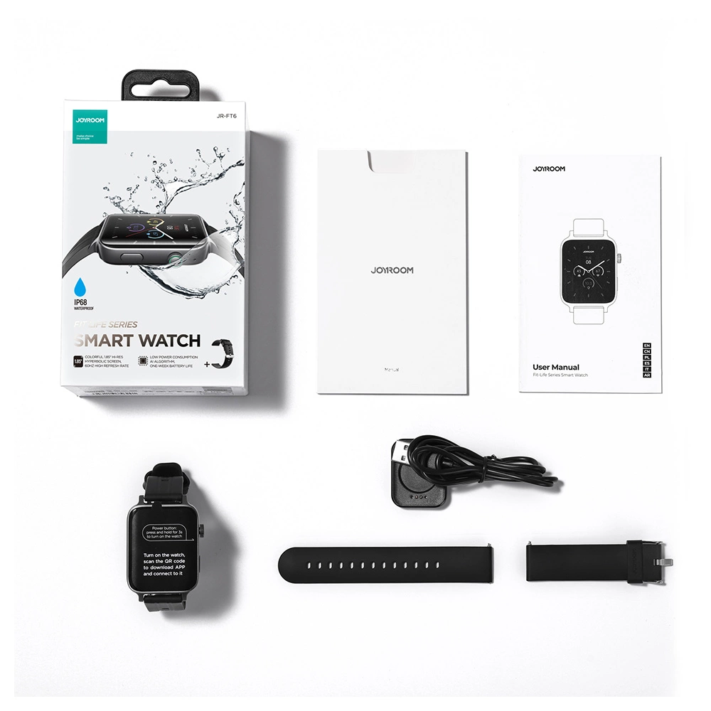 Joyroom Fit-Life JR-FT6 smartwatch with call answering function / IP68 protection - blackeng