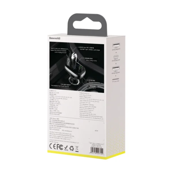 Bluetooth transmitter / car charger Baseus S-13 (Overseas Edition) - blackeng