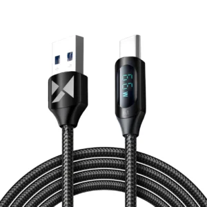 Wozinsky WUACC2 USB A - USB C Cable with Display 66W 6A 2m - Blackeng