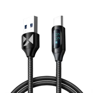 Wozinsky WUACC1 USB A - USB C Cable with Display 66W 6A 1m - Blackeng