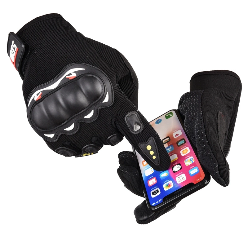 Motorcycle phone gloves with knuckle protector – blackeng