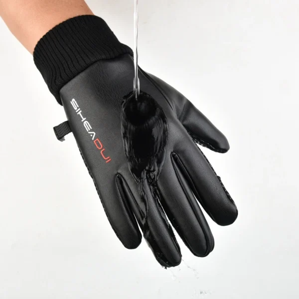 Men's insulated, anti-slip telephone gloves - blackeng