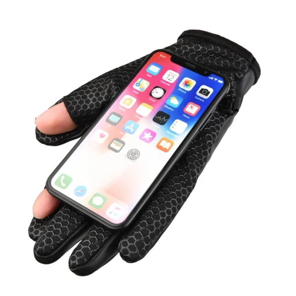Men's insulated, anti-slip telephone gloves - blackeng