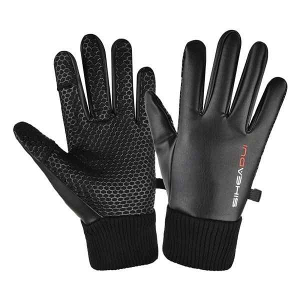 Men's insulated, anti-slip telephone gloves - blackeng