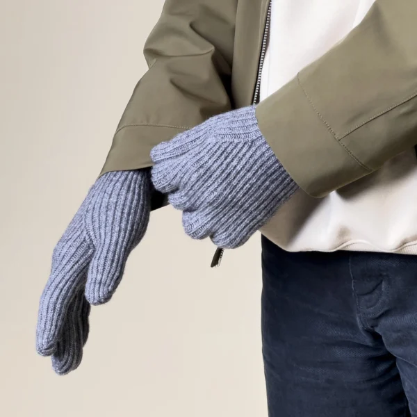 Braided telephone gloves with cut-outs for fingers - grayeng