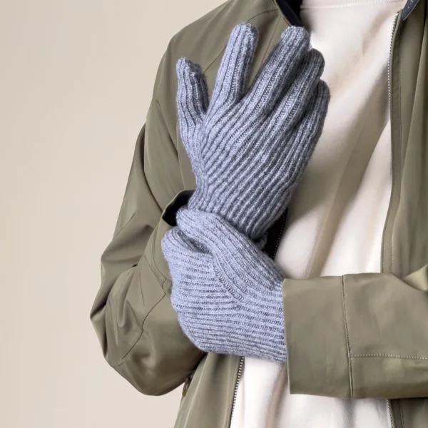 Braided telephone gloves with cut-outs for fingers - grayeng