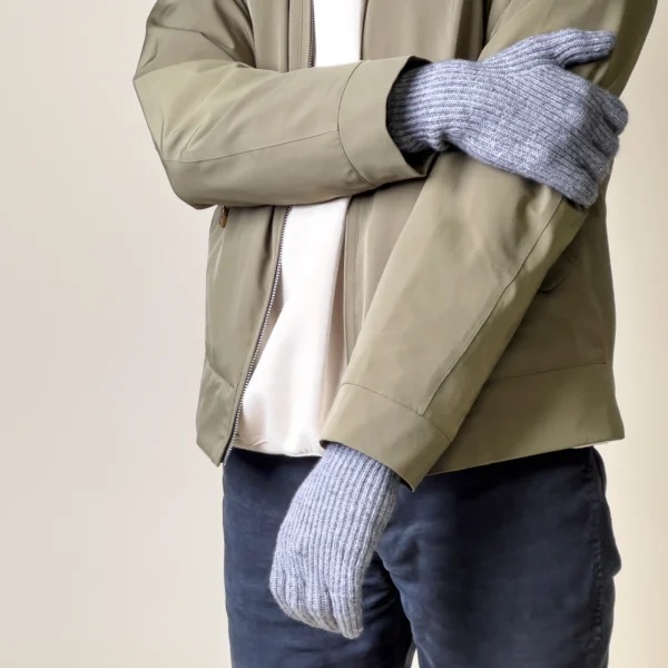Braided telephone gloves with cut-outs for fingers - grayeng