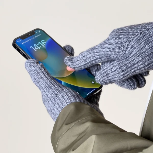 Braided telephone gloves with cut-outs for fingers - grayeng