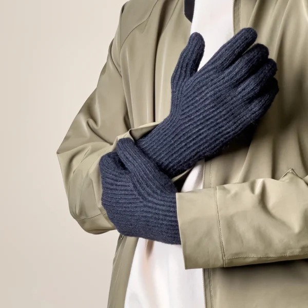 Braided telephone gloves with cut-outs for fingers - blackeng