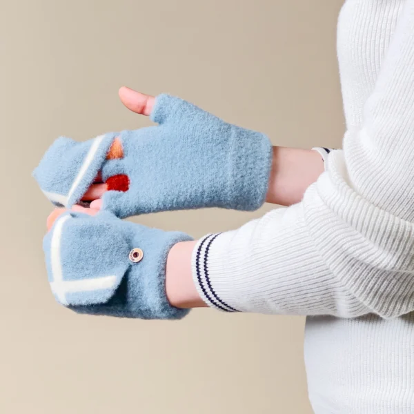 Women's/children's winter telephone gloves - blueeng
