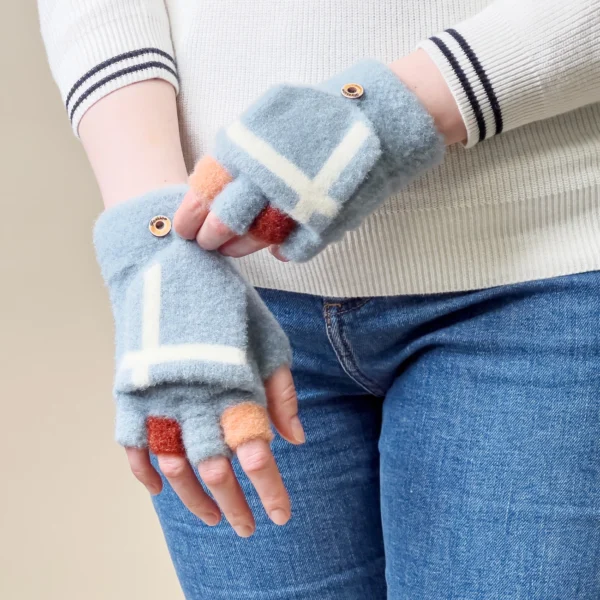 Women's/children's winter telephone gloves - blueeng