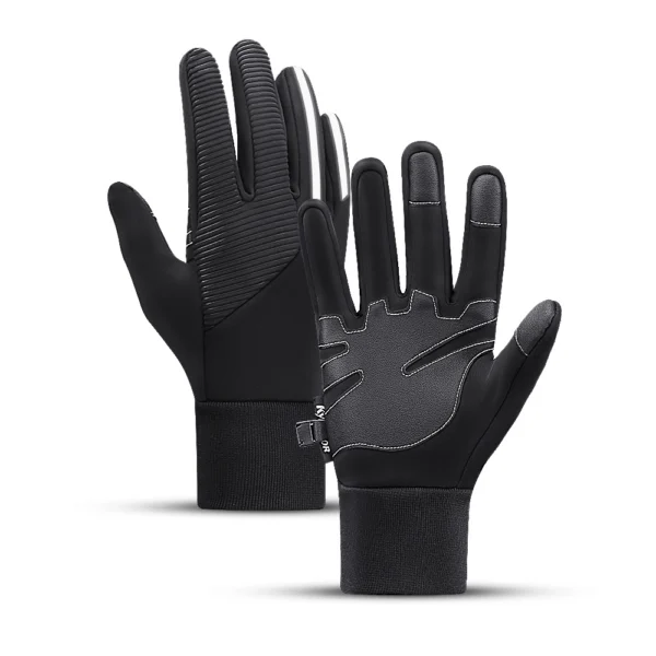 Insulated, non-slip sports phone gloves (size L) - blackeng