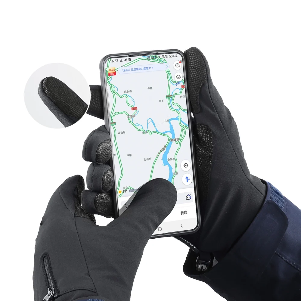 Anti-slip winter phone sports gloves (size M) - blackeng
